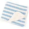 S+N Cable Knit Stripe Sherpa Blanket, Light Blue - Blankets - 1 - thumbnail