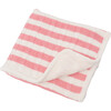 S+N Cable Knit Stripe Sherpa Blanket, Pink - Blankets - 1 - thumbnail