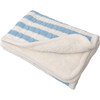 S+N Cable Knit Stripe Sherpa Blanket, Light Blue - Blankets - 2