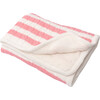 S+N Cable Knit Stripe Sherpa Blanket, Pink - Blankets - 2
