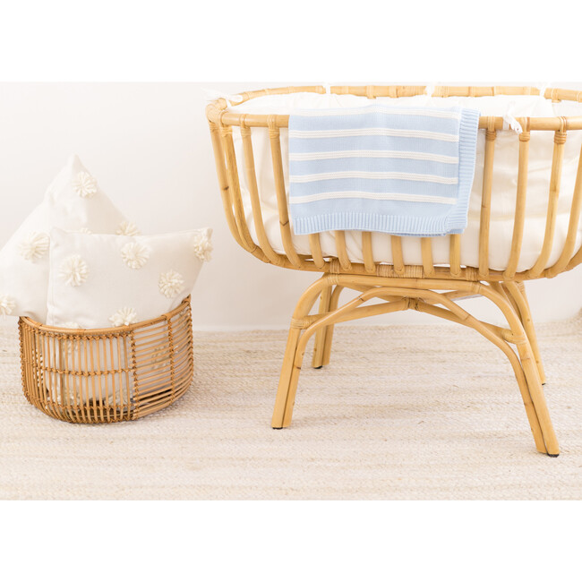 S+N Knit Stripe Blanket, Light Blue - Blankets - 3