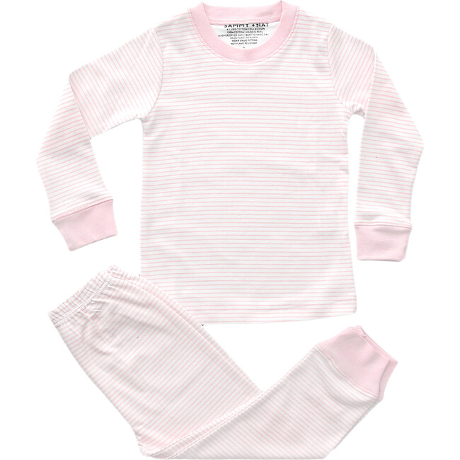 Classic Striped Pajamas, Pink - Pajamas - 1