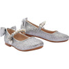 Glitter Bow Flats, Silver - Mary Janes - 1 - thumbnail