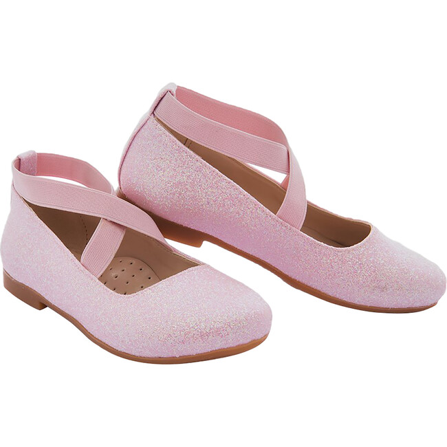 Glitter Bubblegum Ballerina Flats, Pink - Mary Janes - 1