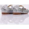 Glitter Bow Flats, Silver - Mary Janes - 2