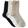 Women's Delicate Knit Crew Socks, Pack of Three - Socks - 1 - thumbnail