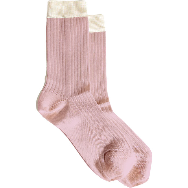 Women's Blocked SIlky Ribs, Pink