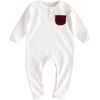 Organic Velveteen Pocket Onesie, Red - Onesies - 1 - thumbnail