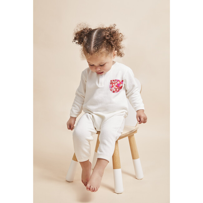Organic Liberty London Pocket Onesie, Red - Onesies - 3