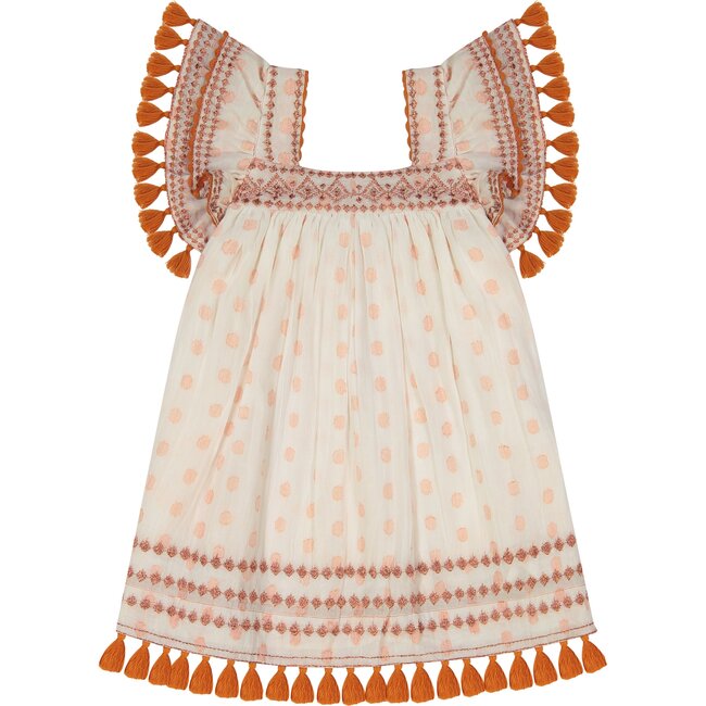Serena Tassel Dress, Copper Dobby - Dresses - 1