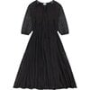 Women's Solange Pop Over Dress Midi Length, Black Eyelet - Dresses - 1 - thumbnail