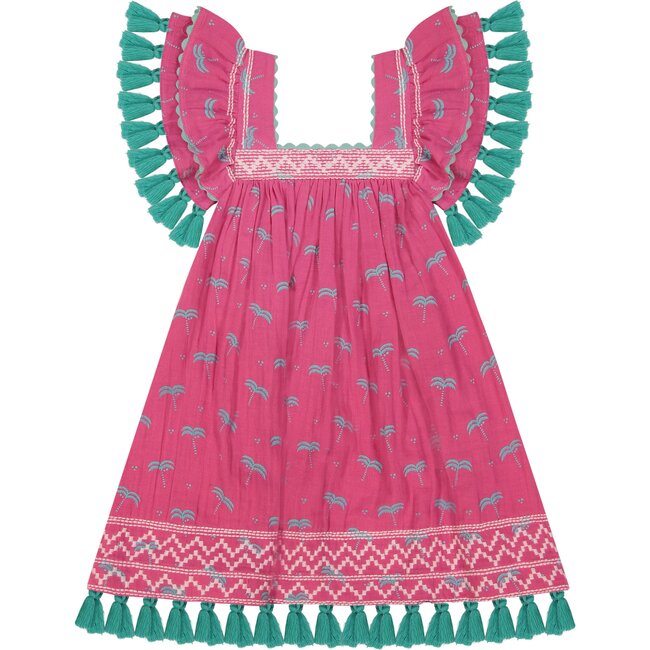 Serena Tassel Dress, Swaying Palm Pink