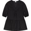 Women's Marina Mini Dress, Black Eyelet - Dresses - 1 - thumbnail