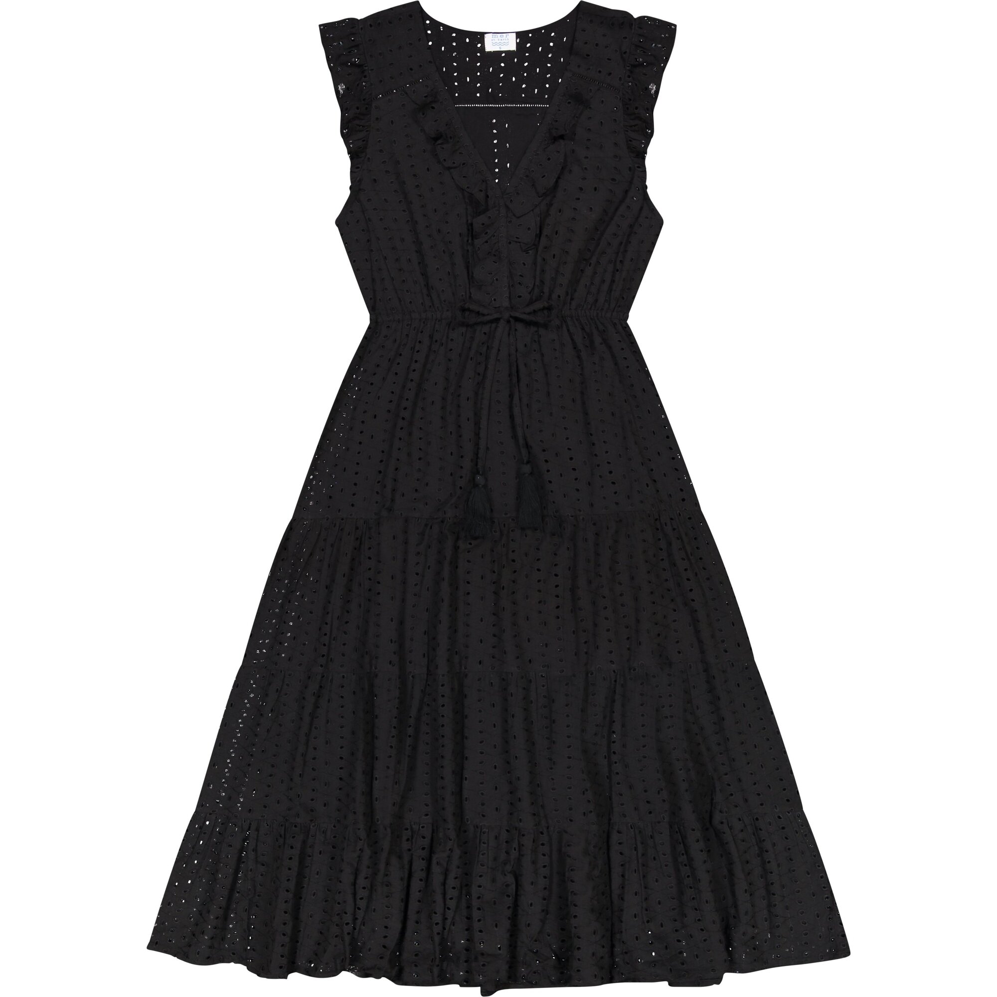 Women's Giselle Maxi Dress, Black Eyelet - Dresses - 1