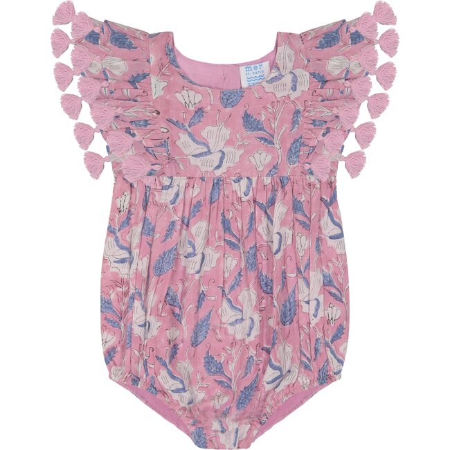 Anna Romper, Blue Pink Floral - Rompers - 1 - zoom