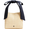 Mixed Media Bow Bag, Navy - Bags - 1 - thumbnail