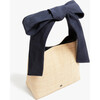 Mixed Media Bow Bag, Navy - Bags - 2