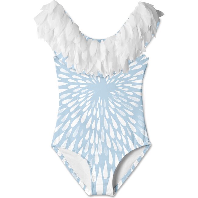 White Splash Swimsuit With Petals - One Pieces - 1