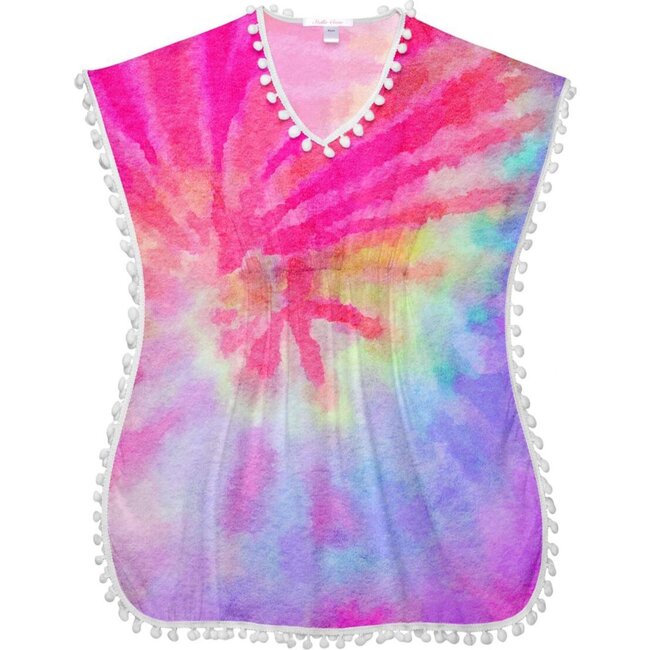 Pink Tie Dye Cover Up Poncho