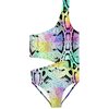 Pastel Snakeprint Side Cut Swimsuit - One Pieces - 1 - thumbnail