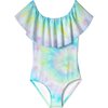 Mint Tie Dye Draped Swimsuit - One Pieces - 1 - thumbnail