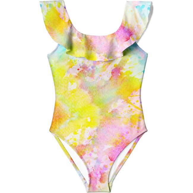 Ruffle Swimsuit In Citrus - One Pieces - 1