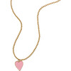 I Love you My Sweetheart Necklace, Pink - Necklaces - 1 - thumbnail