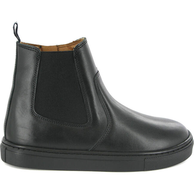 Smooth Leather Chelsea Sneaker Boots, Black