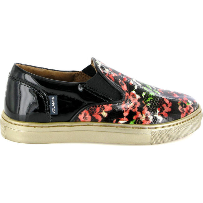 Patent Leather Slip On Sneakers, Black Red & Green - Sneakers - 1