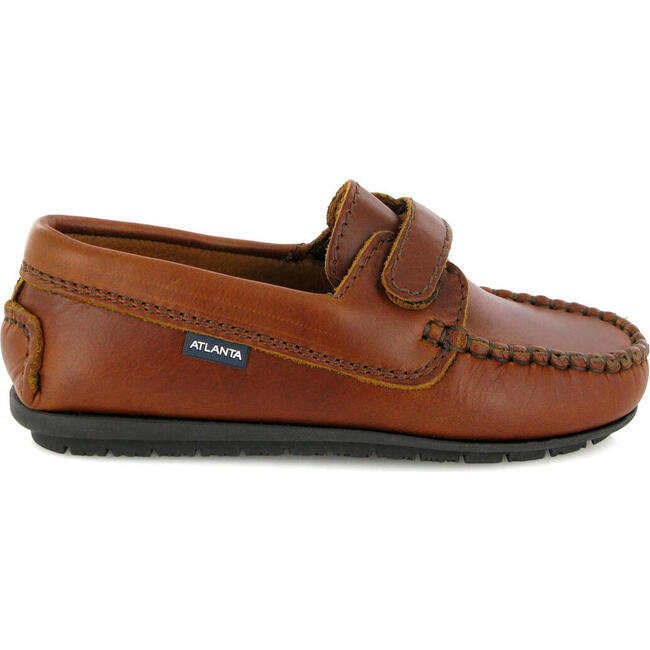Strap In Pull Up Leather Moccasins, Camel