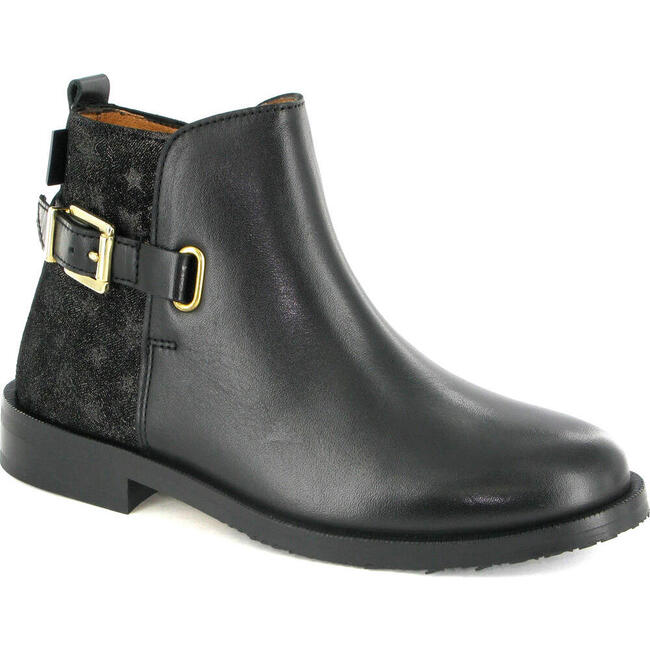 Smooth Leather Boots, Black