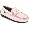 Grainy Leather Penny Moccasins, Pink - Slip Ons - 2