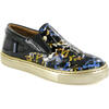 Slip On Patent Leather Sneakers, Black Blue & Yellow - Sneakers - 2 - thumbnail