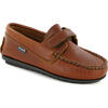 Strap In Pull Up Leather Moccasins, Camel - Slip Ons - 2