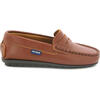 Smooth Leather Penny Moccasins, Cuoio - Slip Ons - 1 - thumbnail