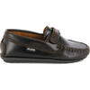 Strap In Pull Up Leather Moccasins, Dark Brown - Slip Ons - 1 - thumbnail