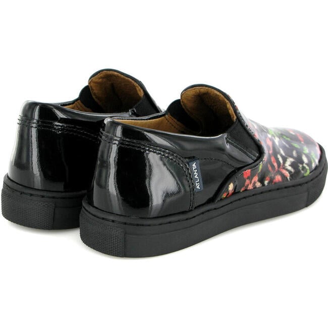 Slip On Patent Leather Sneakers, Black Red & green - Sneakers - 4