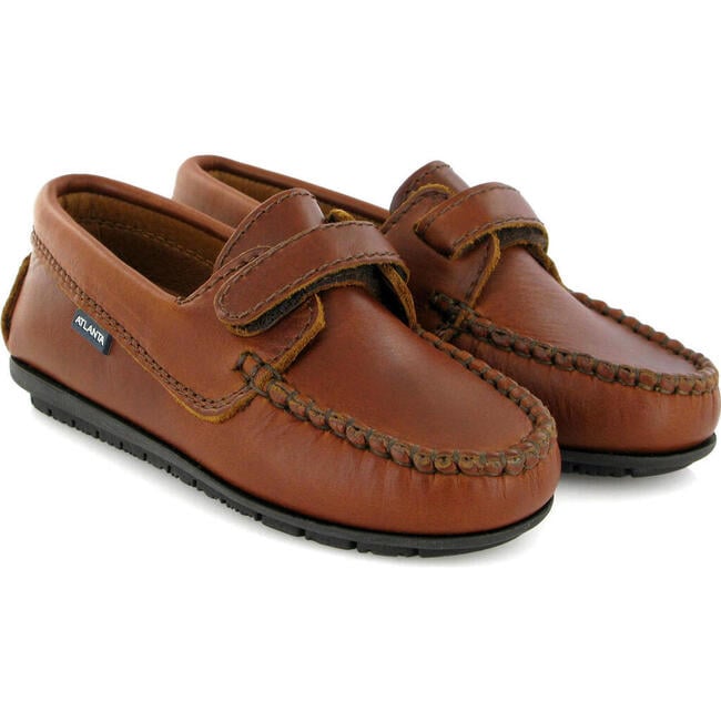 Strap In Pull Up Leather Moccasins, Camel - Slip Ons - 3