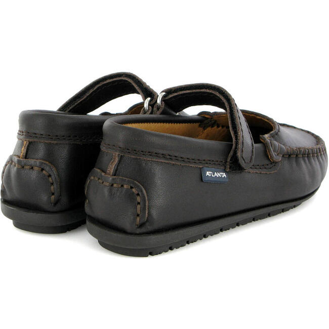 Smooth Leather Mary Jane Moccasins, Dark Brown - Slip Ons - 4