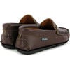 Smooth Leather Penny Moccasins, Brown - Slip Ons - 4