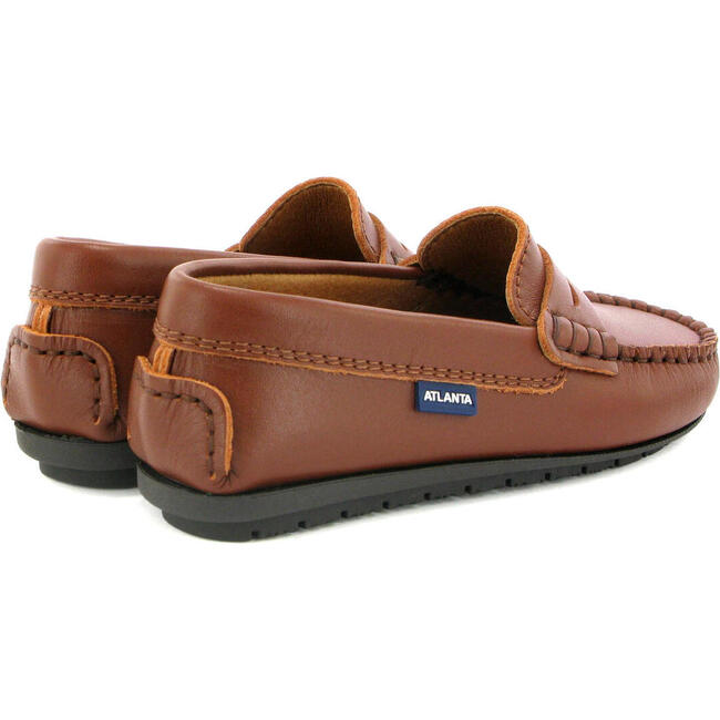 Smooth Leather Penny Moccasins, Cuoio - Slip Ons - 4