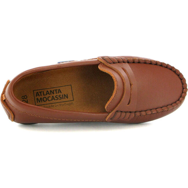 Smooth Leather Penny Moccasins, Cuoio - Slip Ons - 5