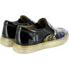 Slip On Patent Leather Sneakers, Black Blue & Yellow - Sneakers - 4