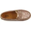 Metallic Leather Penny Moccasins, Bronze - Slip Ons - 5