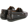 Strap In Pull Up Leather Moccasins, Dark Brown - Slip Ons - 4