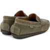 Suede Leather Penny Moccasins, Green Kaki - Slip Ons - 4