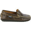 Printed Leather Plain Moccasins, Brown - Slip Ons - 1 - thumbnail