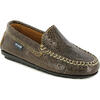 Printed Leather Plain Moccasins, Brown - Slip Ons - 2