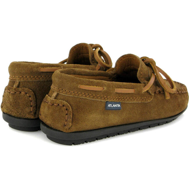 Suede Leather Laces Moccasins, Camel - Slip Ons - 4