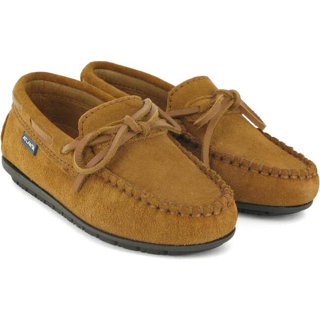Suede Leather Laces Moccasins, Cuoio - Slip Ons - 3